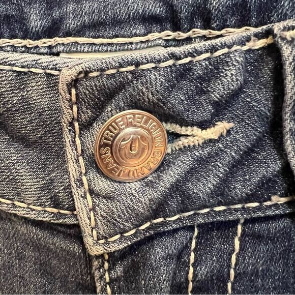 True Religion Straight Leg Jeans Womens 29 Low Rise Med Wash - Picture 7 of 14